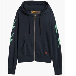 Aviator Nation - 4 Bolt Zip Hoodie - Charcoal Mint - XL